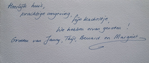 Waar eenvoud terug bijzonder wordt. Neem een kijkje in ons gastenboek