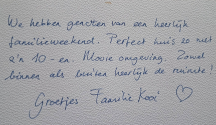 Waar eenvoud terug bijzonder wordt. Neem een kijkje in ons gastenboek