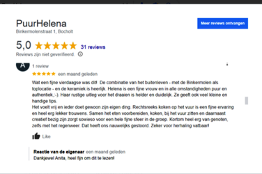 Beleef jouw creativiteit met je handen in de klei ​tijdens onze Gezellige Creatieve Zomer4daagse in kleine groep ​in het natuurlijk en inspirerend kader ​van de historische Binkermolen, waar het keramiekatelier van Puur Helena gelegen is.